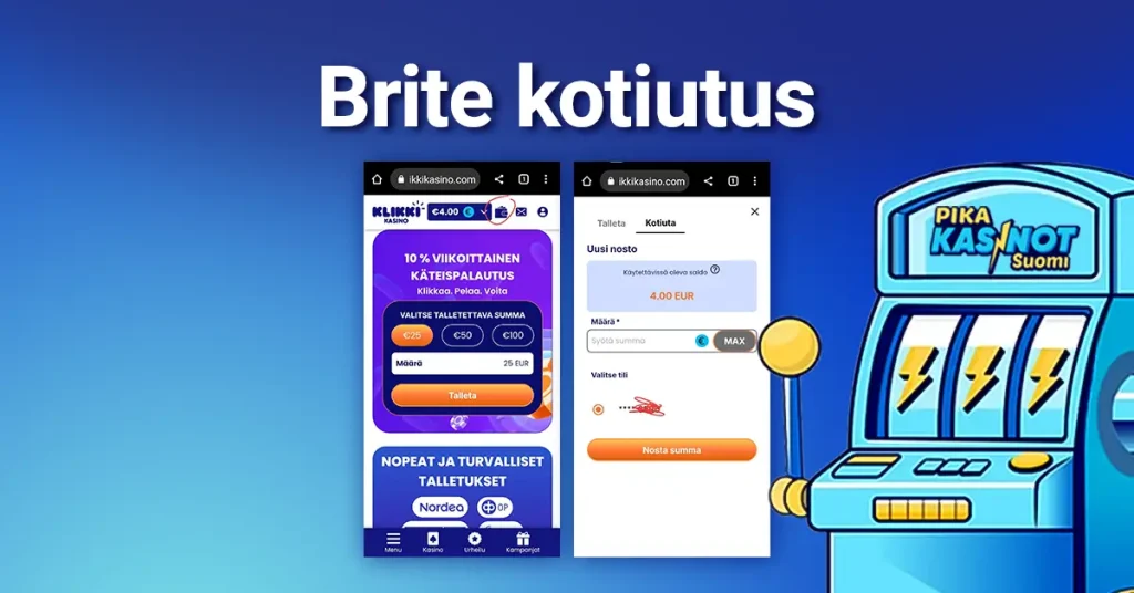 brite kasinot kotiutus